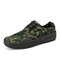 Men Camo Printing Soft Sole Non Slip Lace-up Canvans Liberation Shoes - Green