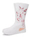 Women Comfy Side-zip Ethnic Embroidered Mid Calf Boots - White