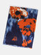 Women Artificial Cashmere Dual-use Tie-dye Calico Print Fashion Warmth Shawl Scarf - Blue