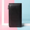 Women RFID Long Zipper Wallet Multicard Slots Card Holders Genuine Leather Purse Wallet - Black