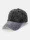 Unisex Washed Distressed Cotton Color-match Fashion Breathable Baseball Cap - Black