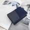 Women PU Leather Card Holder Wallet Purse Hitcolor Clutch Bag  - Blue 1