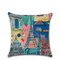 1 PC Creative Cartoon Graffiti City View Linen Cushion Cover Home Sofa Decor Office Throw Pillow Cover Pillowcase - #6