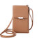 Women Multi-function 6.5 Inch Phone Purse 6 Card Slot Card Holder Anti Theft Solid Crossbody Bag - Brown