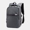 Men Oxford USB Charging Waterproof Multifunction Large Capacity 15.6 Inch Laptop Bag Backpack - Grey
