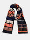 Men Artificial Cashmere Double-sided Color Contrast Lattice Tassel Warmth Scarf - #01