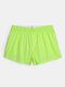 Men Solid Color Inside Cotton Pouches Breathable Skin-friendly Side Split Boxers Briefs - Green