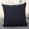 Solid Soft Cotton Linen Pillow Case Waist Cushion Cover Bags Home Car Decor - Black