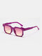 Men And Woman Casual Fashion Outdoor UV Protection Square Small Frame Sunglasses - Purple
