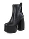 Large Size Women Casual Slip-On Stylish Platform High Heel Boots - Short-Calf Black