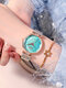 4 Colors Alloy Women Trendy Watch Inlaid Rhinestone Dial Decorative Pointer Quartz Watch - Green