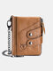 Men Brown Genuine Leather RFID Anti-theft Vintage Large Capacity Foldable Card Holder Wallet - Brown
