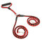 3 Colors Double Leash For Two Dogs Braided Dual Leash Coupler For Walking Dogs - Red+Black