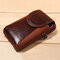Men Genuine Leather Retro Multifunction 6 Inch Phone Bag Crossbody Bag Waist Bag - #02