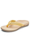 Women's Summer Flat Hollow Carved Decoration Brief Flip-Flops Slippers - Yellow