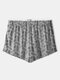 Men Arrow Pants Soft Home Sleepwear Mesh Breathable Colorblock Boxer Shorts - Grey