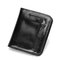 RFID Antimagnetic Thin Genuine Leather Purse Card Holder Coin Bags Short Wallet - Black1