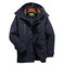 Mens Winter Windproof Multi Pockets Zipper Thicken Loose Comfy Warm Jacket - Royalblue