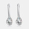 Trendy Metal Geometric Water Drop Zircon Earrings Irregular Cut Surface Pendant Earrings - White