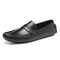 Men Microfiber Leather Splicing Soft Sole Loafers Casual Slip On Flats - Black