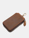 Men Vintage Genuine Leather Multifunction Wallet Casual Keychain Wallet - Brown