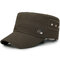 Men Adjustable Windproof Wild Cotton Flat Cap Simple Style Outdoor Travel Sunscreen Military Hat - Green