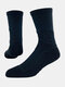 Men Cotton Solid Color Towel Bottom Sports Socks Mesh Breathable Medium Stockings - Black