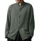Vintage Chinese Style Stand Collar Casual Loose Shirt for Men - Army Green