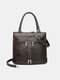 Vintage Genuine Leather Upper And Lower Zipper Color Block Design Crossbody Bag Handbag - Coffee