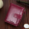 Women Faux Leather Retro Personalized Wallet Card Holder Coin Purse - Rose Red