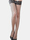 Women Nylon Lace Silicone Non-slip Large Mesh Breathable High Socks - Black