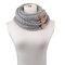 Womens Knitted Thick Multifunctional Multicolor Scarf Outdoor Fashion Warm Neck Button Scarves - Grey