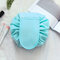 Polyester Solid Color Drawstring Cosmetic Bag Travel Portable Lazy Storage Bag  - Light Blue