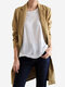 Casual Solid Color Long Sleeve Plus Size Cotton Suit Jacket  - Khaki