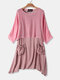Polka Dot Irregular Two Pieces Dress For Women - Pink