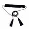 Casual Wide Velvet Collar Handmade Tassel Necklace - Black
