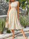 Bohemian Solid Color O-neck Backless Sleeveless Sexy Dress for Women - Apricot