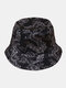 Unisex Cotton Chinese Dragon Pattern Fashion Hip-hop Style Sunshade Bucket Hat - Black