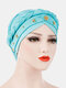 Women Cotton Multi Color Solid Casual Sunshade Rivet Decor Side Braid Baotou Hats Beanie Hats - Light Blue