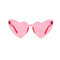 Siamese Piece Frameless Peach Heart Glasses Female Retro Love Heart-shaped Frog Mirror  - Pink