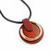 Casual Brooch Necklace Leather Alloy Circle Necklace - Red