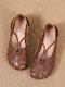 Zapatos de mocasines informales planos cómodos y transpirables con punta redonda para mujer - marrón