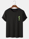 Mens Alien Graphics 100% Cotton Short Sleeve Casual T-Shirt - Black