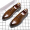 Men Carved Mcrofiber Leather Non Slip Brogue Casual Formal Shoes - Brown