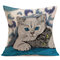 Capa de almofada de linho vintage fofo gato sofá doméstico Soft Fronhas de escritório Capa de almofada de cintura dez - #7