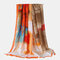 Satin Tie Dye Pattern Scarf Thin Multifunctional Headscarf Multicolor Ethnic Scarf - Orange