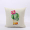 Hand-painted Style Green Plant Cactus Linen Cotton Cushion Cover Home Sofa Decor Throw Pillow Cover - #5