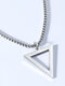 Trendy Simple Triangular-shaped Pendant Titanium Steel Necklace - Silver