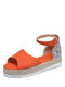 Large Size Women Peep Toe Buckle Strap Espadrille Platform Sandals - Orange