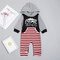 EXPLORE Print Kids Baby Hooded Long Sleeve Romper For 0-24M - Grey